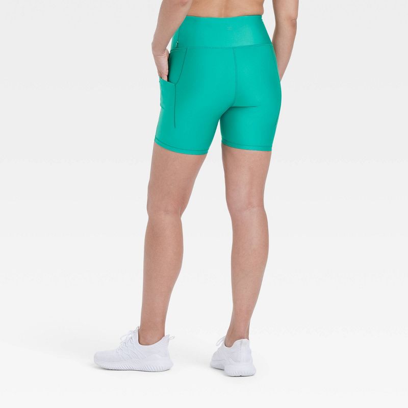 Women's Effortless Support High-Rise Pocketed Bike Shorts 6" - All In Motion™, 2 of 6