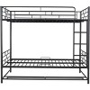 Streamdale Full Over Full Metal Bunk Bed with Shelf and Guardrails, Black - 4 of 4