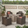 Christopher Knight Home Farragut Outdoor 5 Piece Polypropylene Club Chair and Fire Pit Set - 2 of 4