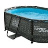 Summer Waves 9.8' x 6.5' Dark Herringbone Active Frame Oval Outdoor Backyard Swimming Pool with SFX330 SkimmerPlus Filter Pump - image 3 of 4