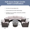 9-Piece Outdoor Patio Wicker Half-Moon Sectional Sofa Set with Nesting Coffee Table and 2 Armchair - 4 of 4