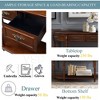 Sapphtopaz TV Stands Retro Arc Shape Storage Cabinet with 2 Tiers Open Shelf Half Moon Entryway Table with 2 Drawers for Living Room, Hallway - 3 of 4