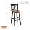 Costway Set of 4 Swivel Bar Stools 30.5'' Pub Height Dining Bar Chairs Cream\Black - 4 of 4