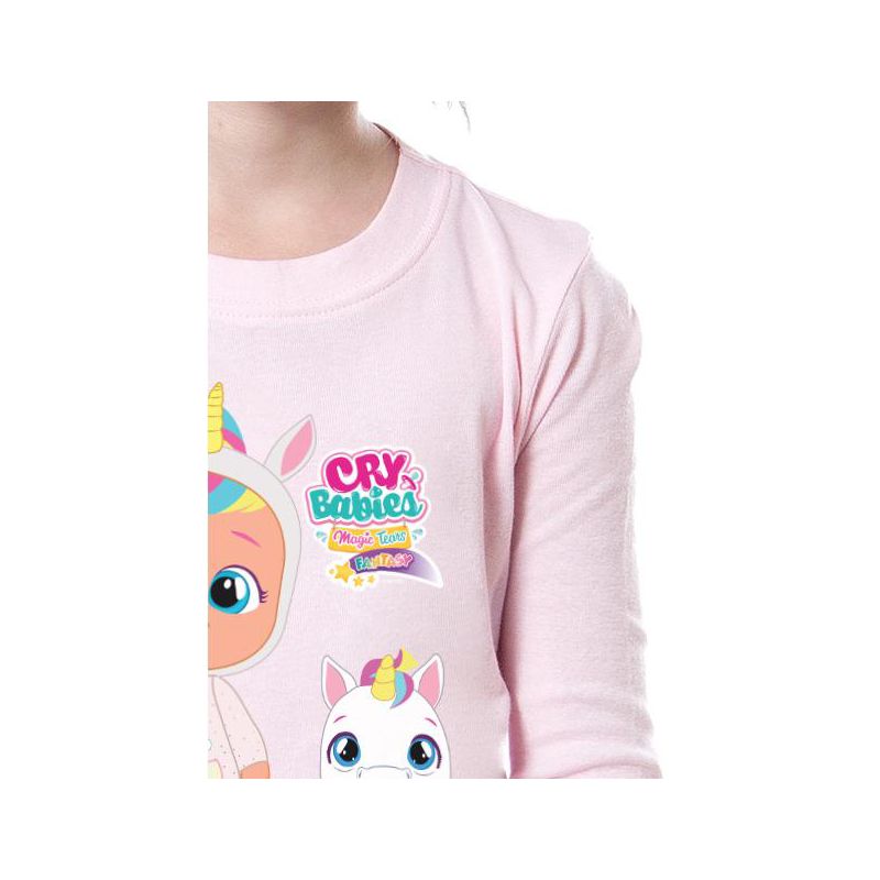 Cry Babies Magic Tears Girls' Child Characters Show Unicorn Sleep Pajama Set Pink, 3 of 5