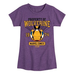 Girls' - Marvel - Property of Wolverine Fitted Short Sleeve Graphic T-Shirt - 1 of 4