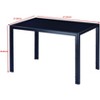 NicBex 47.24" Modern Rectangle Dining Table,Kitchen Table with Glass Table Top and Metal Legs for 4-6 Seaters,Black - 3 of 4
