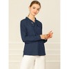 Allegra K Women's Work Office Long Sleeve Button Decor Elegant Bow Tie Neck Blouse - 3 of 4