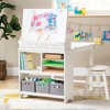 Guidecraft Design Studio – White: 3-in-1 Kids Art Table & Stool, Writing, Painting & Drafting Table w/ Craft Storage & Bins, Art Easel with Paper Roll - 2 of 4