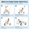 7-in-1 Foldable Baby Tricycle with Parent Handle, Adjustable Toddler Trike with Safety Harness, Wheel Brakes & Removable Canopy for Boys/Girls - 3 of 4