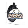 Toltec Lighting Zilo 1 - Light Sconce in  Matte Black with 7" Royal Merlot Art Glass Shade - 2 of 2