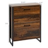 Resenkos Shoe Cabinet,Industrial Shoe Cabinet with 2 Flip Drawers,Shoe Storage Cabinet for 12 Pairs,Shoe Rack, Rustic Brown Black - 4 of 4