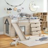 Costway Twin Low Loft bed with Slide Ladder Storage Drawers Play Game Space Wooden - 2 of 4