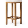 HomeRoots 27" White and Natural Boucle and Solid Wood Backless Counter Height Bar Chair - 4 of 4