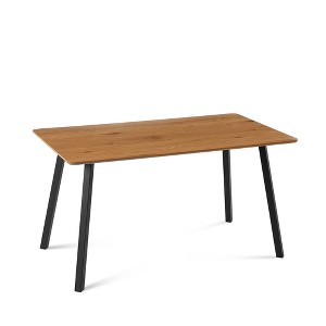 NicBex 49.21" Modern Rectangle Dining Table,Kitchen Table with MDF Tabletop and Metal Frame for 4-6 Seaters,Walnut - 1 of 4
