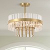 Possini Euro Design Jenna Modern Ceiling Light Semi Flush-Mount Fixture 16" Gold 3-Light Clear Crystal Glass for Bedroom Kitchen - 2 of 4