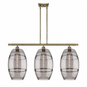 Vaz - 3 Light Stem Hung Island In Industrial Style-19 Inches Tall and 36.5 Inches Wide - 1 of 1