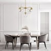 PAKOKULA Modern 5-Light Gold Sputnik Branch Chandelier with Clear Open Globe Glass Shades for Dining Room Living Room - 3 of 4