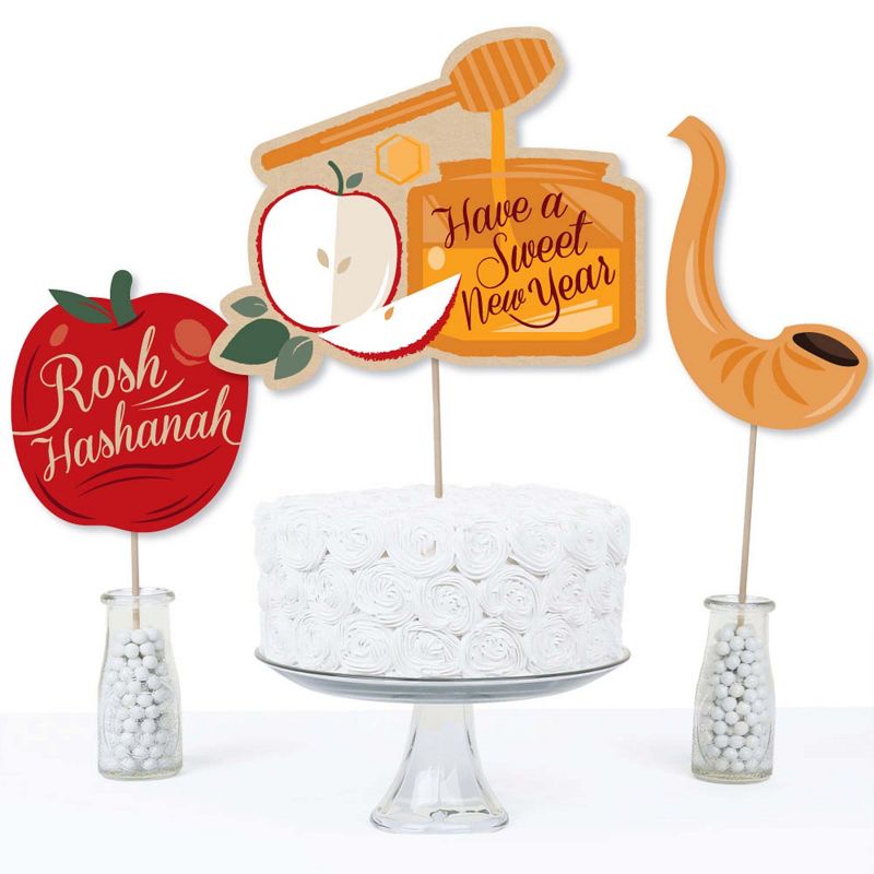 Big Dot of Happiness Rosh Hashanah - New Year Centerpiece Sticks - Table Toppers - Set of 15, 4 of 10