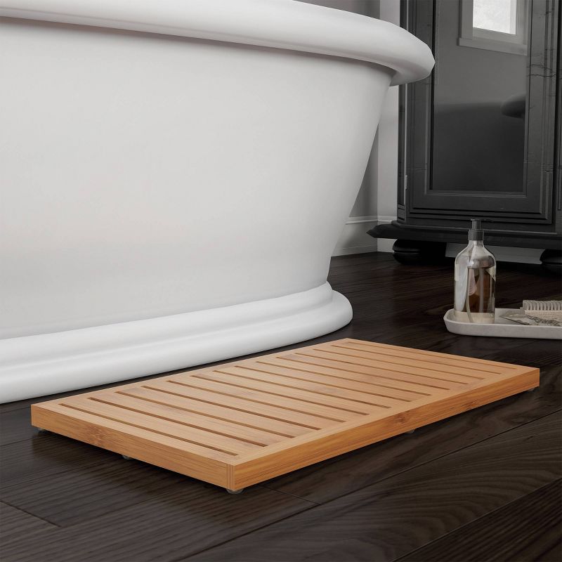 Non-Slip Eco-Friendly Wooden Slatted Bath Mat Brown - Hastings Home, 2 of 5