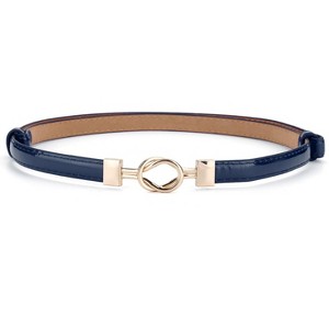 Unique Bargains Women's Metal Buckle Adjustable Thin High Waist Belt - 1 of 4