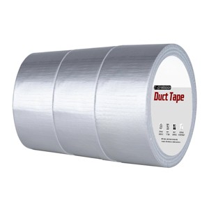 Itopfox 3 Pack Heavy Duty Waterproof Duct Tape, Strong Adhesive Silver for Indoor Outdoor Repairs, Tear by Hand, 60 Yards - 1 of 4