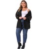 Agnes Orinda Women's Plus Size Hollow Out Lace Long Sleeve Crochet Knit Open Front Casual Lightweight Cardigan - 3 of 4