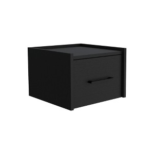 FONTOI Floating Nightstand, Wall-Mounted Single Drawer with Handle, Side Table, End Table, Black, 13.2"*9.8"*13.8" - 1 of 4