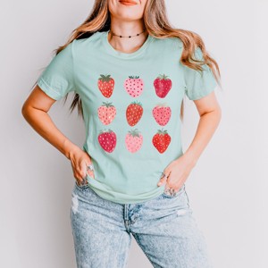 Simply Sage Market Strawberry Watercolor Chart Short Sleeve Tee - 1 of 4