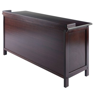 Transitional Walnut Finish Storage Bench with 3 Drawers