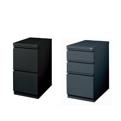 2 Piece Value Pack Mobile Filing Cabinet In Charcoal And Black