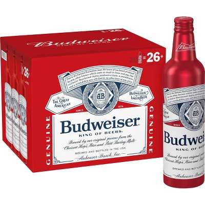 Budweiser Lager Beer - 20pk/16 fl oz Aluminum Bottles