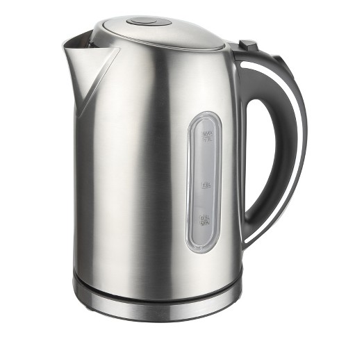 MegaChef 1.8 Liter Half Circle Electric Tea Kettle with Thermostat in White