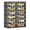 NicBex Shoe Rack Organizer Cabinet,Stackable Folding Storage Box with Doors for Closet,Bedroom,Kitchen,Entryway,Black - 2 of 4
