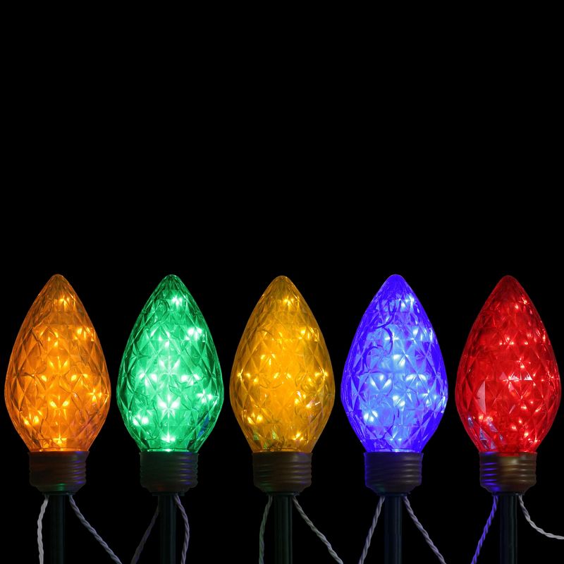 Northlight 5ct LED Lighted Multi-Color C9 Christmas Pathway Marker Lawn Stakes - 8 ft, 3 of 5