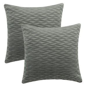 Unique Bargains Couch Bedroom Luxury Textured Soft Cozy Solid Striped Square Throw Pillow Covers Set of 2 - 1 of 4