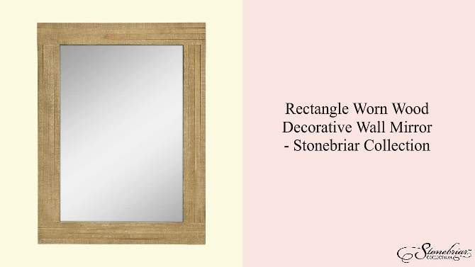 24&#34; x 18&#34; Rectangle Worn Wood Wall Mirror Brown - Stonebriar Collection, 2 of 8, play video