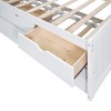 NicBex Twin Size Platform Bed Modern Pine Bed Frame with Trundle, Open Storage Bookshelves and 3 Drawers for Bedroom, No Box Spring Required, White - 4 of 4