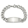 Black Bow Jewelry Men's Stainless Steel Curb Link Grooved I.D. Bracelet, 8.5 Inch - 3 of 4