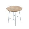 LeisureMod Rossmore Modern Round Side Table with White Steel Frame - 3 of 4