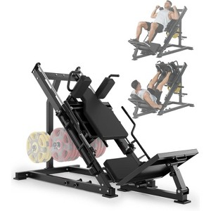 Leg Press Hack Squat Machine 2 in 1 Combo Workout Machine for Home Gym with Linear Bearing & Solid Steel Pipe, Lower Body Strength Training - 1 of 4
