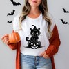 Simply Sage Market Women's Cat Perched On A Pumpkin Short Sleeve Graphic Tee - 2 of 4