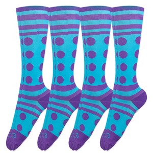 Bison Life Over The Calf Graduated Compression Socks (12-15 mm/Hg), Anti-Fatigue, Fits Women & Men, One Size - 4 Pairs - 1 of 4