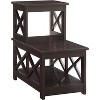 HomeStock 2 Step Chairside End Table with L Shaped Frame and X Side Panels, 3 Tier Storage Accent Side Table for Living Room or Office - 2 of 4