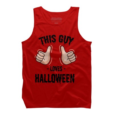 Men's Design By Humans This Guy Loves Halloween By MultimediaOne Tank Top