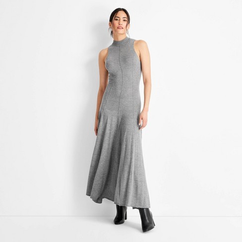 Women s Sleeveless Trumpet Maxi Sweater Dress Future Collective Gray Target