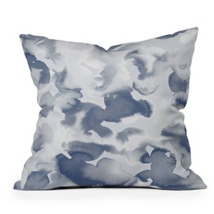 26"x26" Deny Designs Jacqueline Maldonado Clouds Outdoor Throw Pillow Blue: Abstract Design, Polyester Fill, Weather-Resistant - 1 of 4