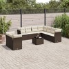 vidaXL 10 Piece Patio Sofa Set with Cushions Brown and Cream Poly Rattan - Without Table - 2 of 4