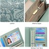 Women’s RFID Blocking Long Wallet Clutch – Vegan Leather Ladies Purse with Embossed Flower Design, Zipper Pocket & Card Holder - 2 of 4