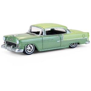 1956 Chevrolet Bel Air Lowrider Laurel Green Met & Yellow Two-Tone w/Green Interior 1/64 Scale Diecast Model Cars by Greenlight - 1 of 1