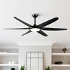 Parrot Uncle 65" Modern Matte Black Indoor Standard Integrated LED Ceiling Fan - 2 of 4